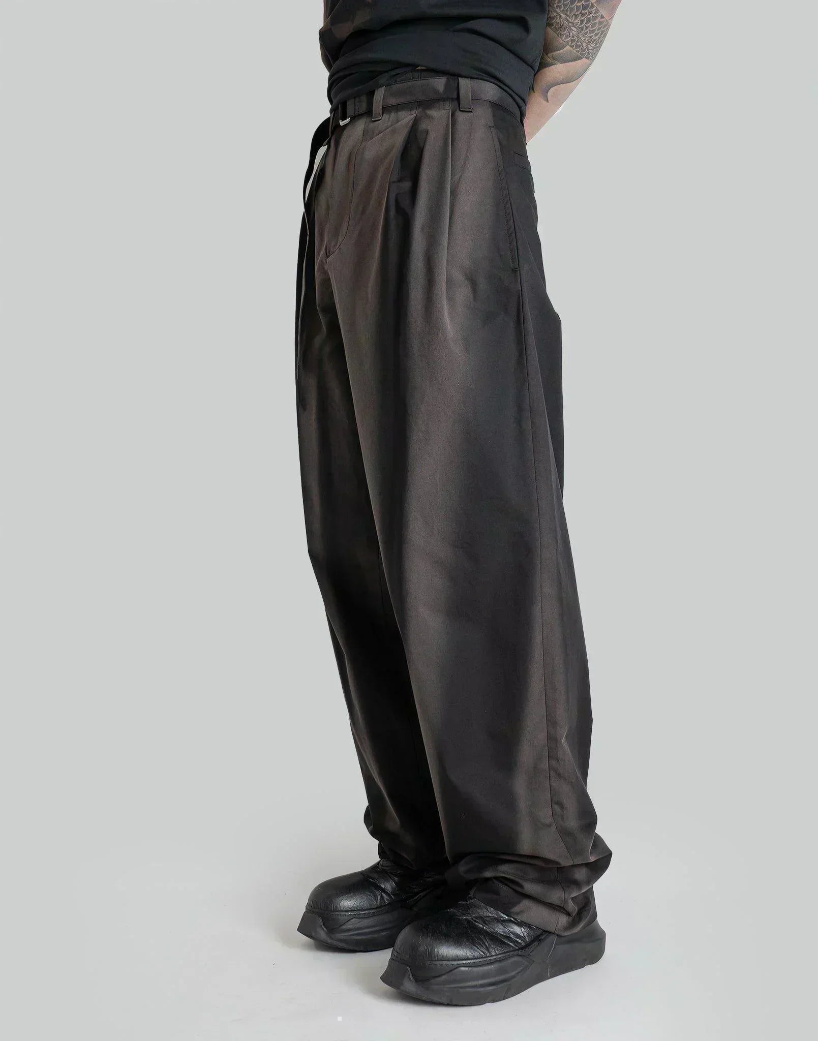 JiyongKim - SUN-BLEACHED BELTED WIDE TROUSERS - 082plus
