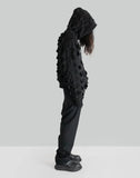 JUNTAE KIM - LASER-SLASHED FLEECE HOODIE - 082plus