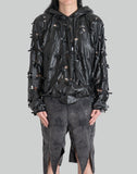 LASER-SLASHED SUNFLOWER HOODIE