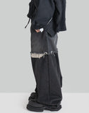 DISCOVERED - LAYERED DENIM PANTS - 082plus