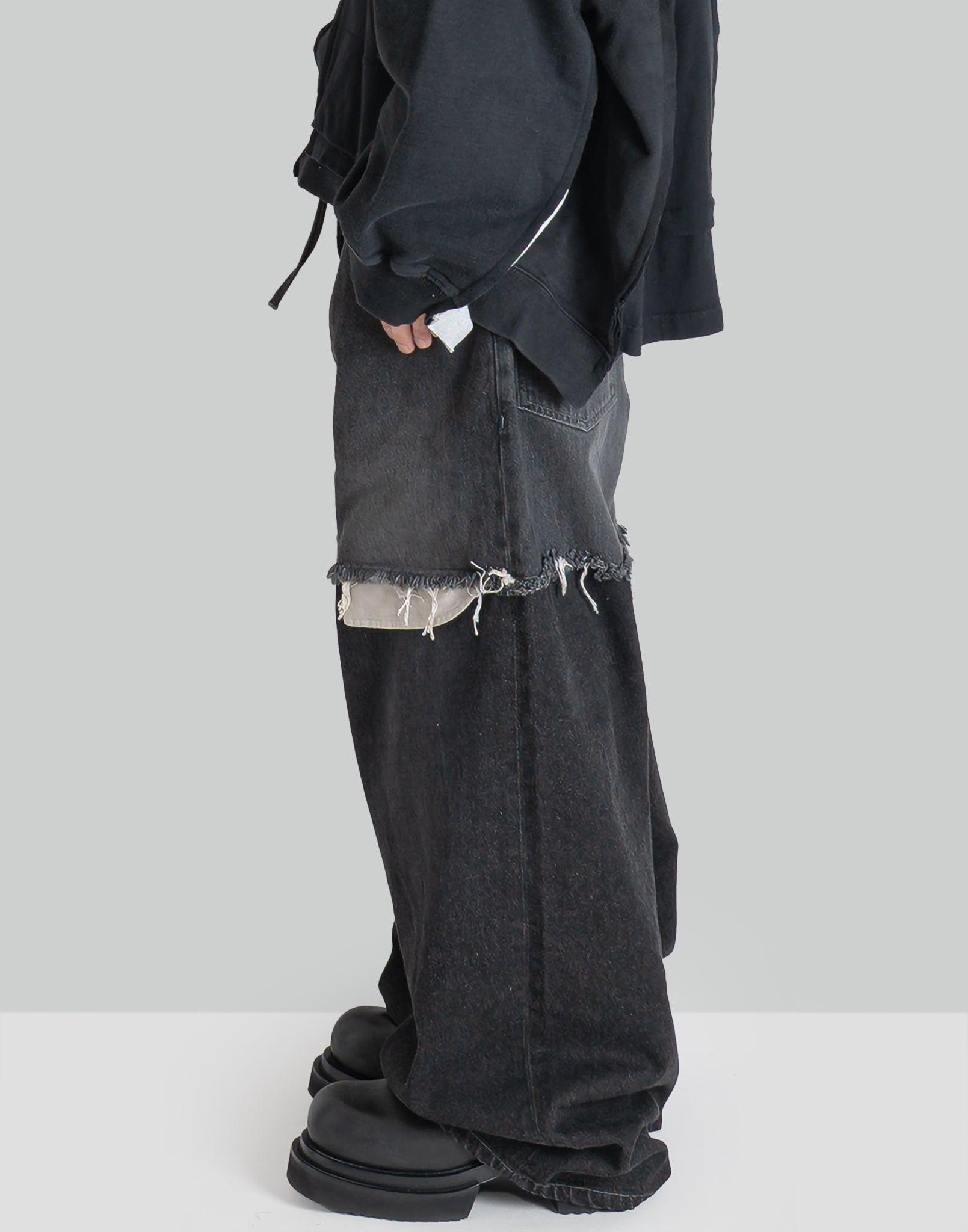 DISCOVERED - LAYERED DENIM PANTS - 082plus
