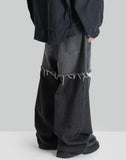 DISCOVERED - LAYERED DENIM PANTS - 082plus
