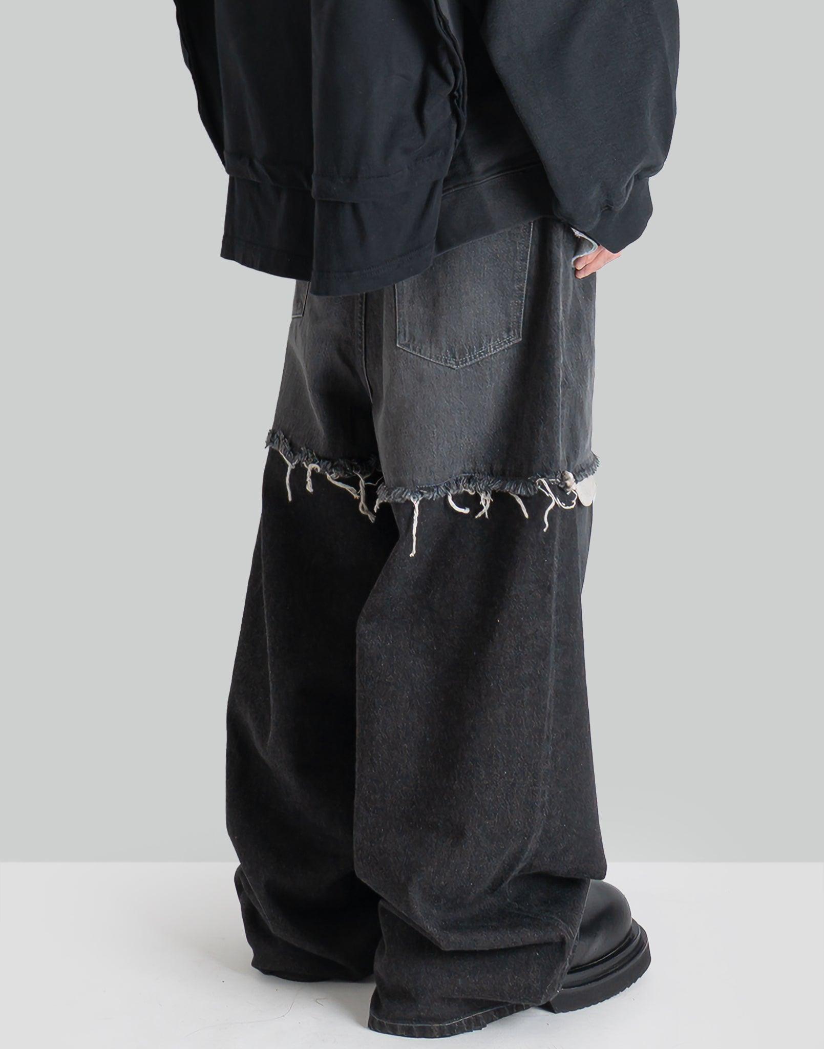 DISCOVERED - LAYERED DENIM PANTS - 082plus