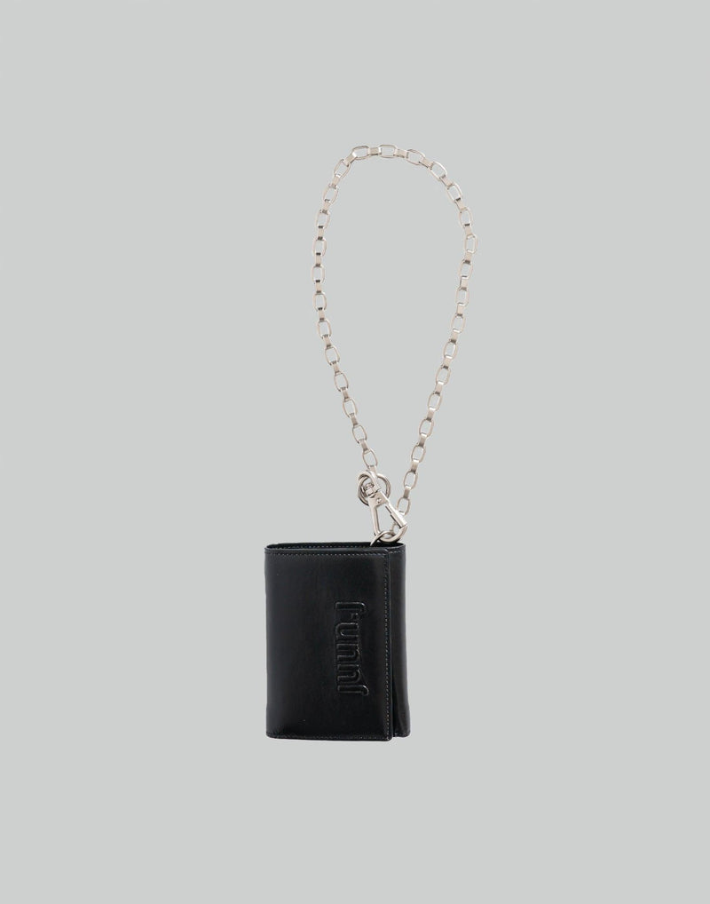 Juun.J - LEATHER TRIFOLD WALLET WITH CHAIN - 082plus