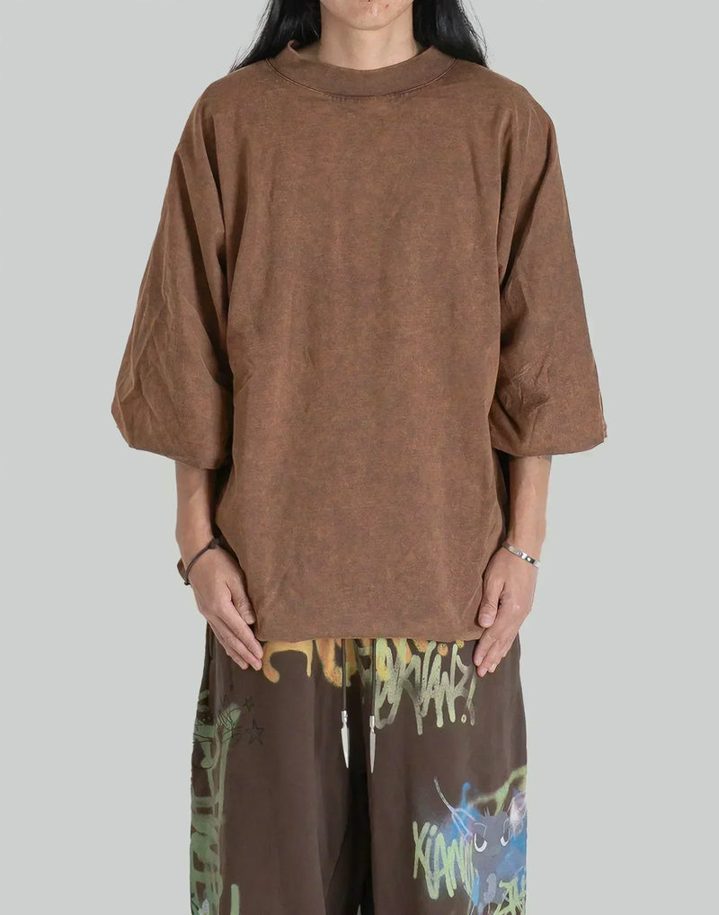SANKUANZ - LONG SLEEVE SPLICED WASHED LOGO T-SHIRT - 082plus