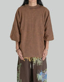 LONG SLEEVE SPLICED WASHED LOGO T-SHIRT