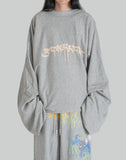 SANKUANZ - LONG SLEEVE SPLICED WASHED LOGO T-SHIRT - 082plus