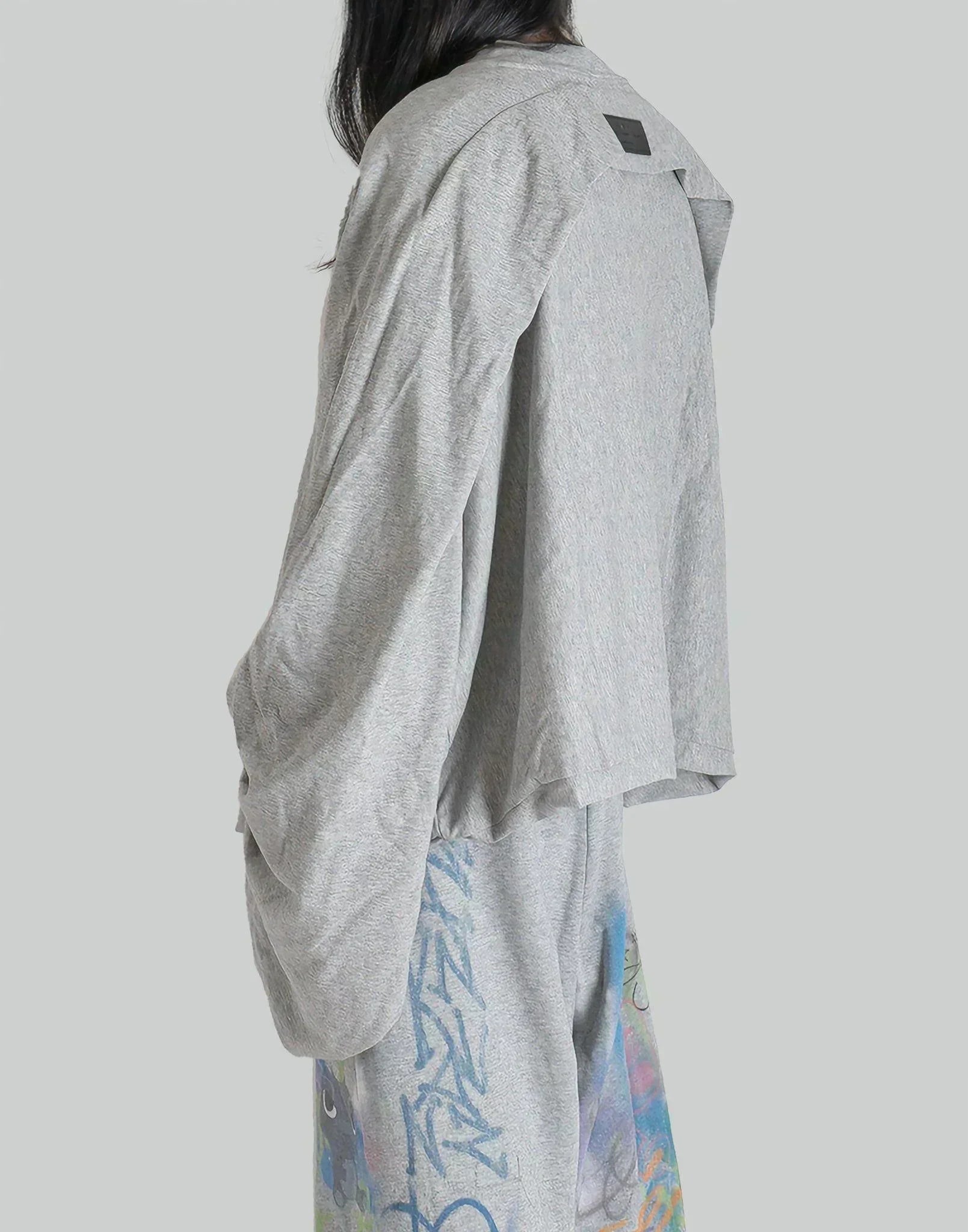 SANKUANZ - LONG SLEEVE SPLICED WASHED LOGO T-SHIRT - 082plus