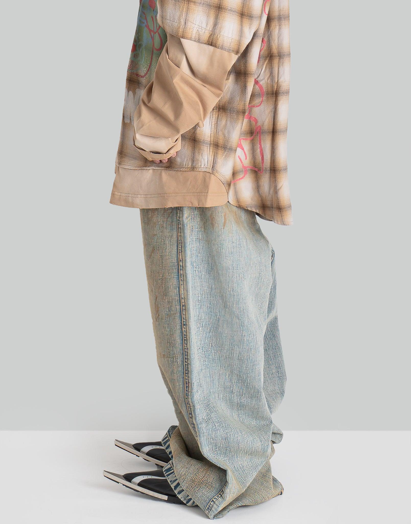 SANKUANZ - MUD-DYED DISTRESSED JEANS - 082plus