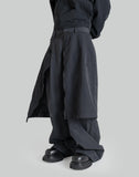 Juun.J - NYLON SKIRT LAYERED PANTS - 082plus