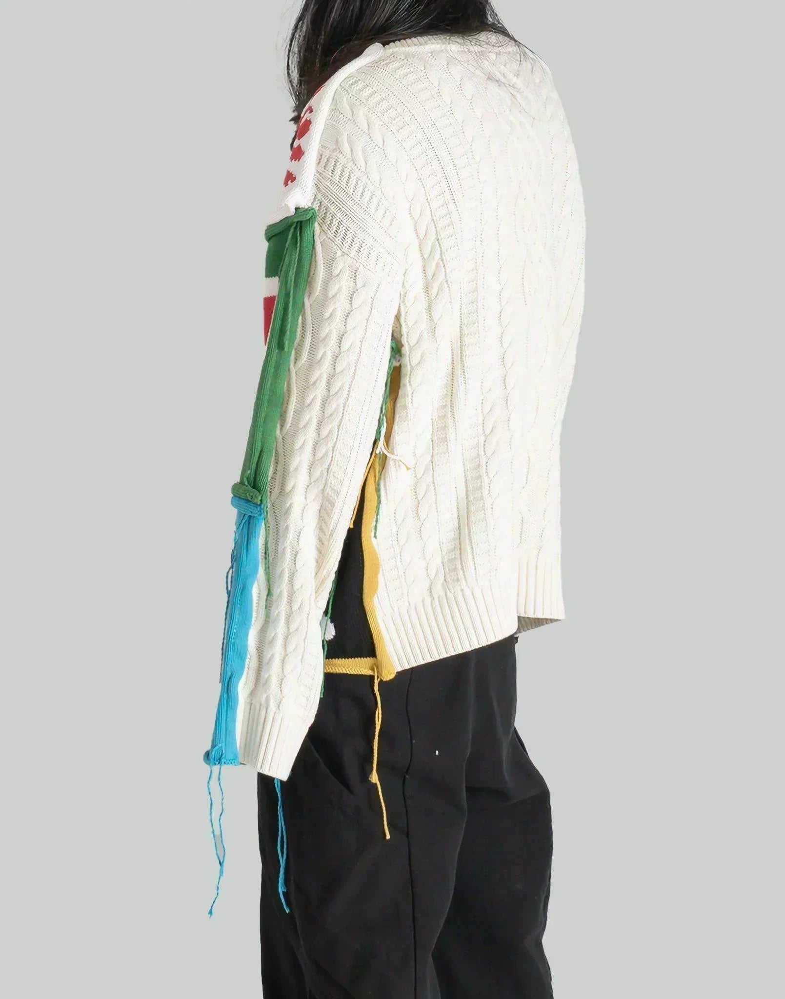 Charles Jeffrey LOVERBOY - PATCH CABLE KNIT JUMPER - 082plus