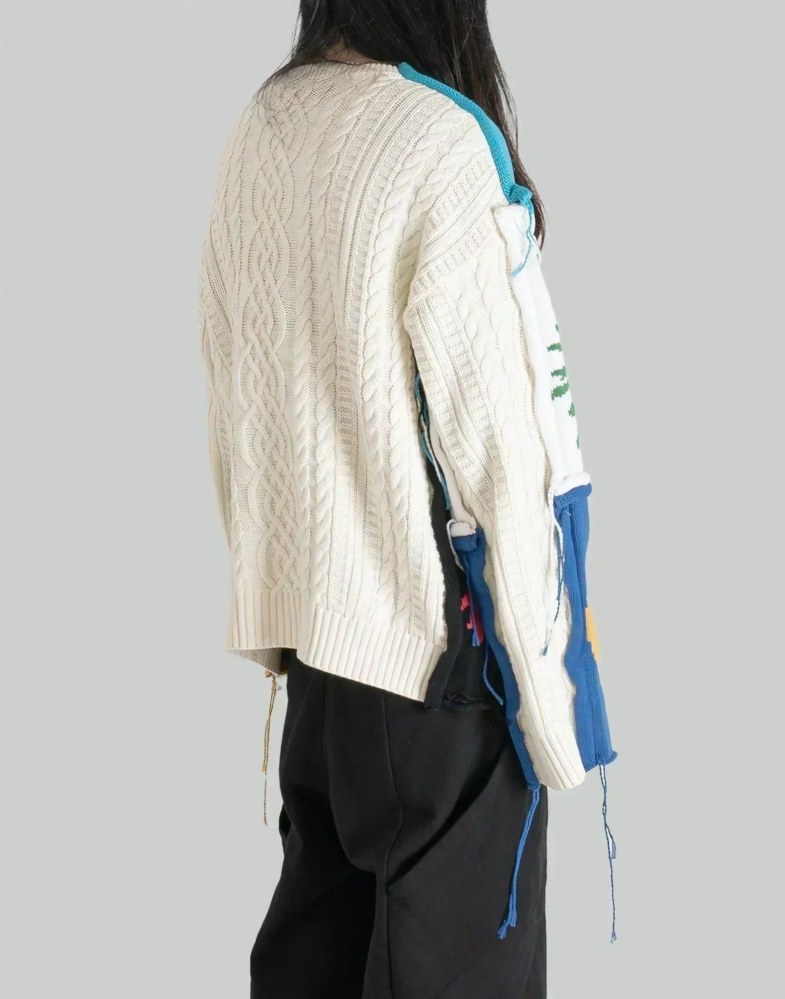 Charles Jeffrey LOVERBOY - PATCH CABLE KNIT JUMPER - 082plus