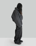 FENG CHEN WANG - GRAY WASHED FOLDING OVERSIZED PADDED JACKET - 082plus