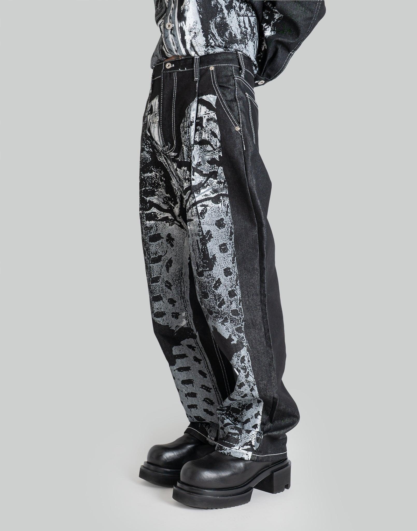 JUNTAE KIM - PRINTED TROMPE L'OEIL TROUSERS - 082plus