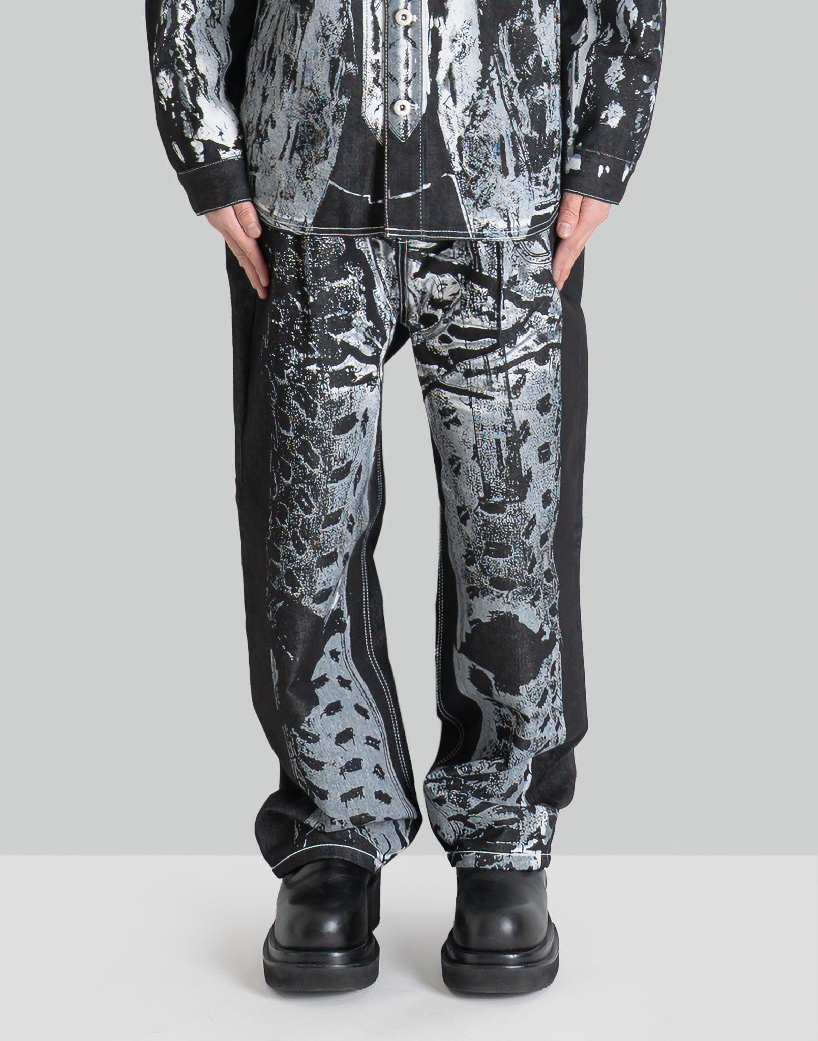 JUNTAE KIM - PRINTED TROMPE L'OEIL TROUSERS - 082plus