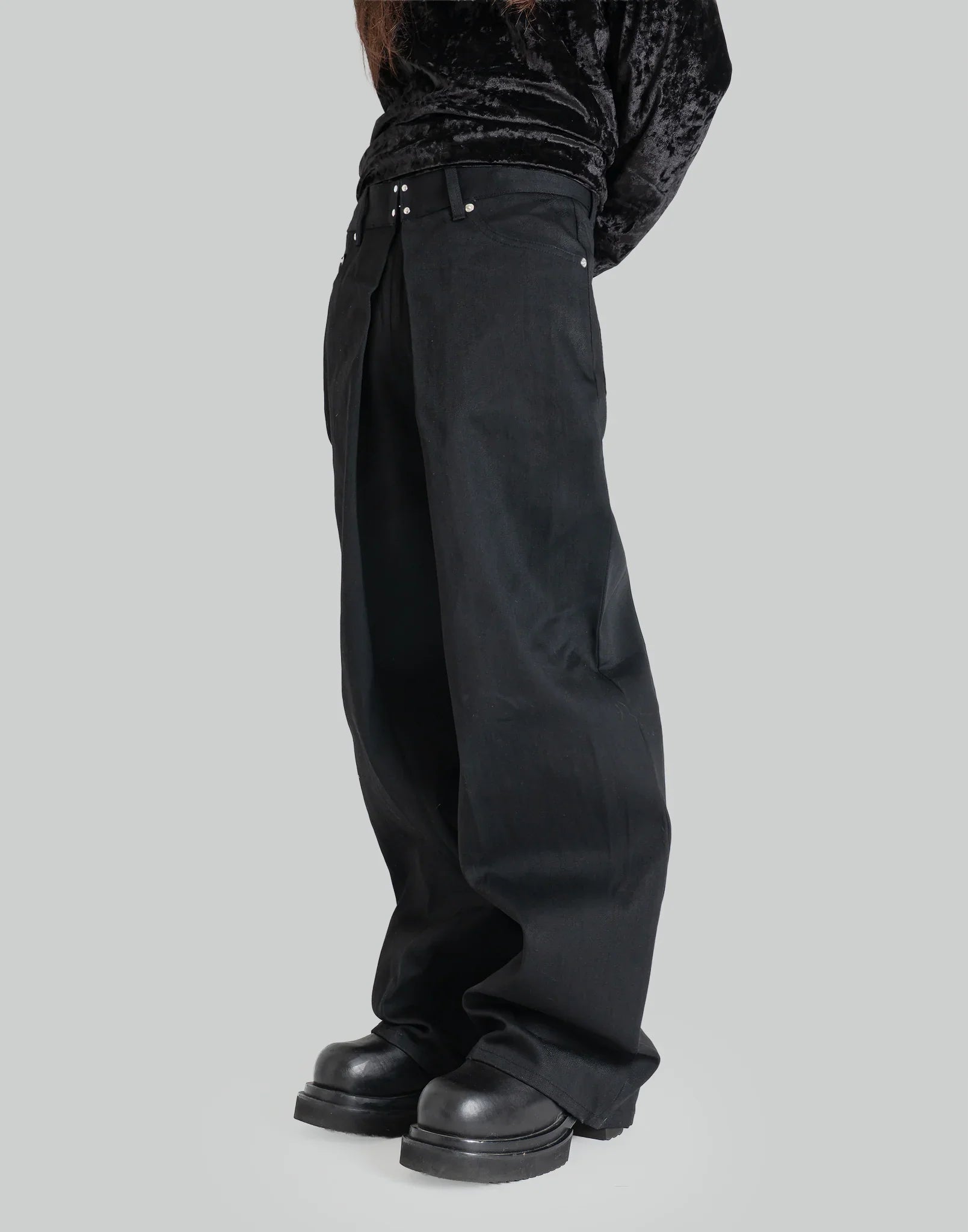 JOHN LAWRENCE SULLIVAN - RIGID DENIM WIDE PANTS - 082plus