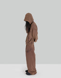 FENG CHEN WANG - SAND WASHED RIPPED JERSY HOODIE - 082plus