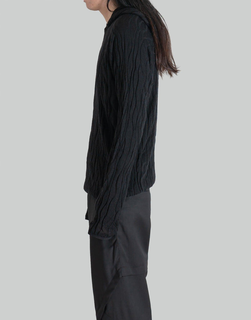 HELIOT EMIL - SORTSOL KNIT HOODIE - 082plus