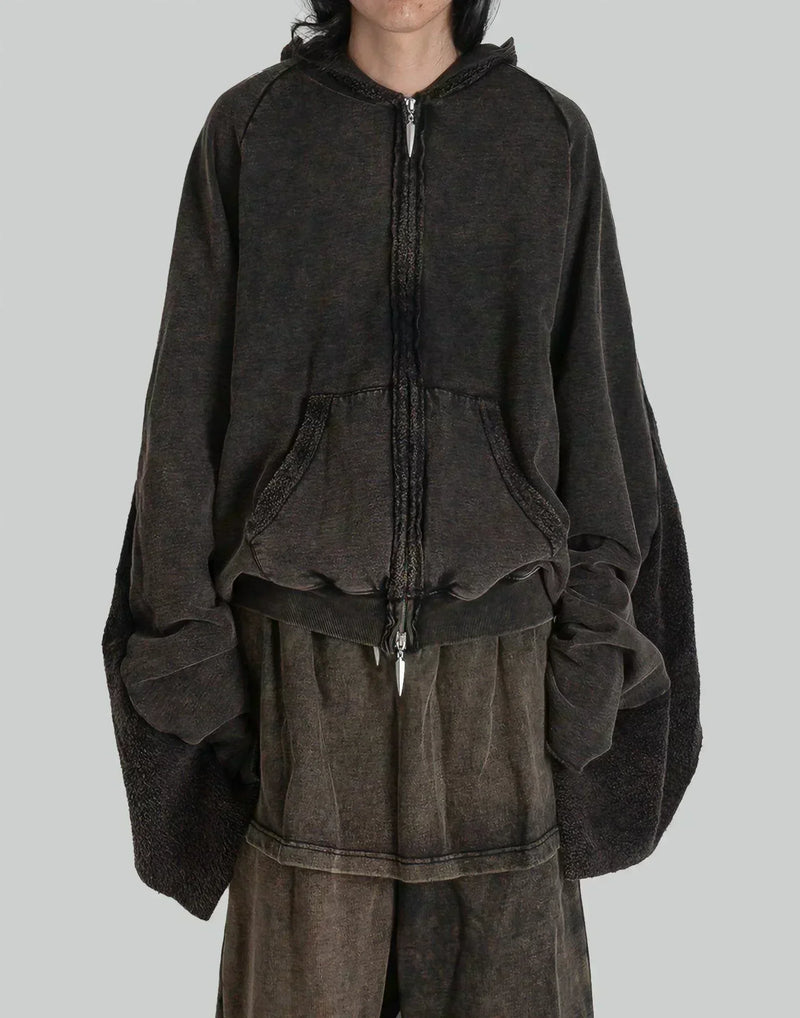 SANKUANZ - SPLICED WASHED HOODIE - 082plus