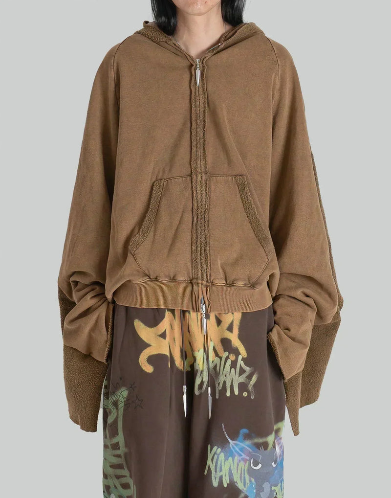 SANKUANZ - SPLICED WASHED HOODIE - 082plus