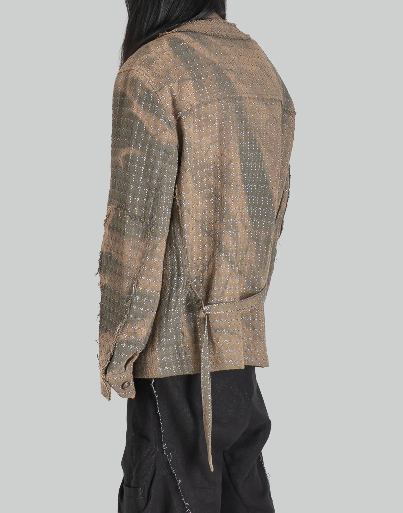 JiyongKim - SUN-BLEACHED COLLARLESS TWEED JACKET - 082plus
