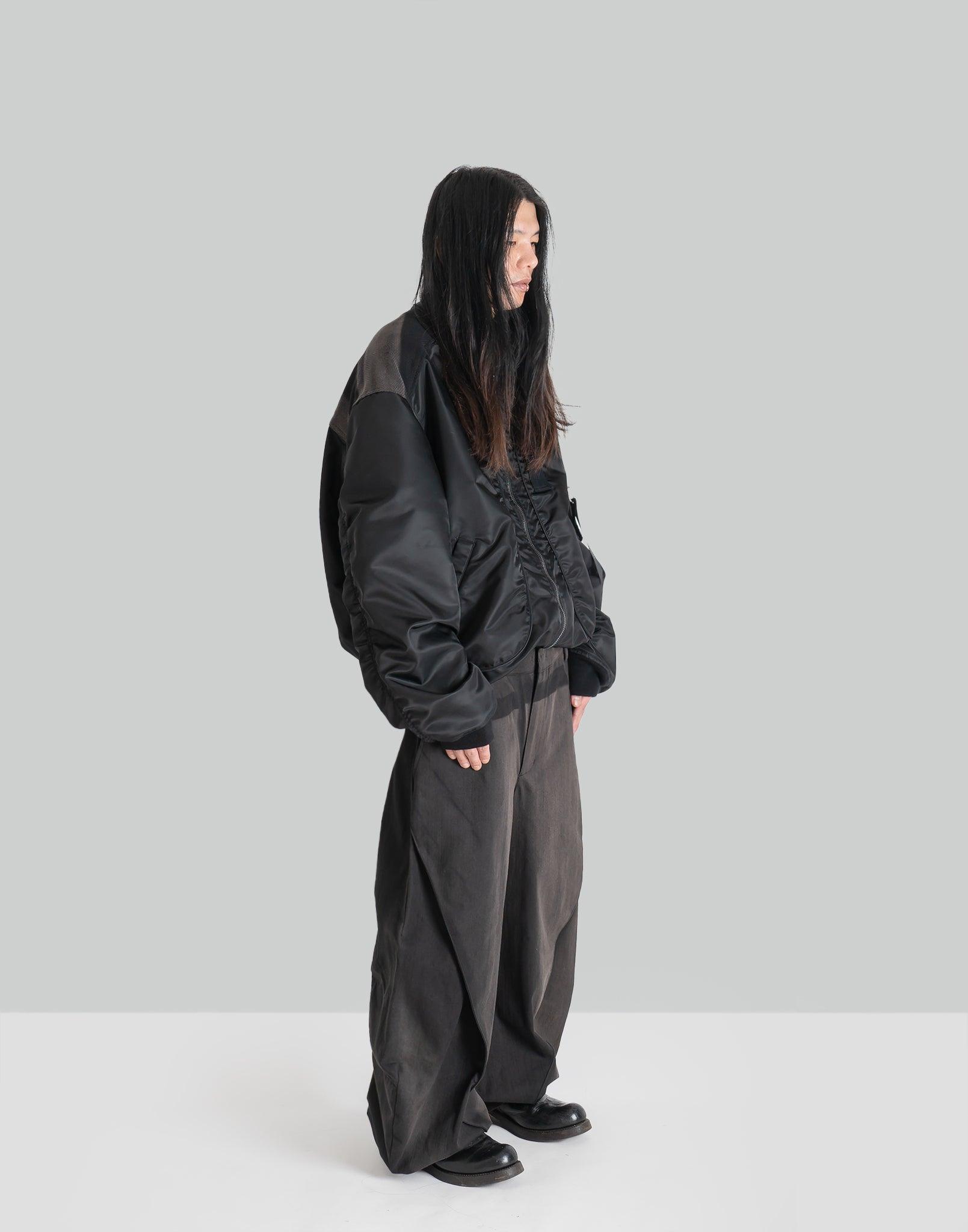 JiyongKim - SUN-BLEACHED CURVED DRAWCORD TROUSERS - 082plus