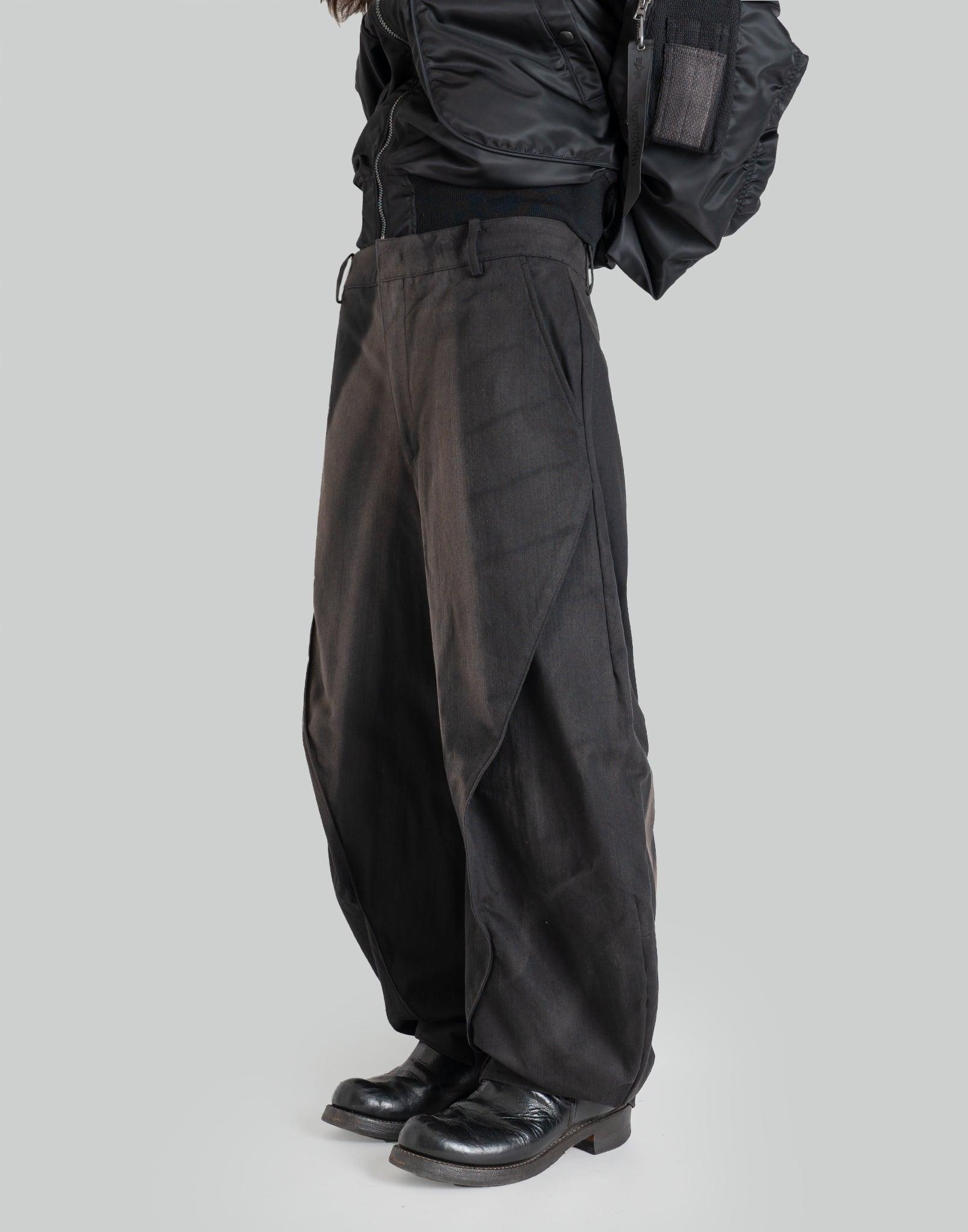 JiyongKim - SUN-BLEACHED CURVED DRAWCORD TROUSERS - 082plus
