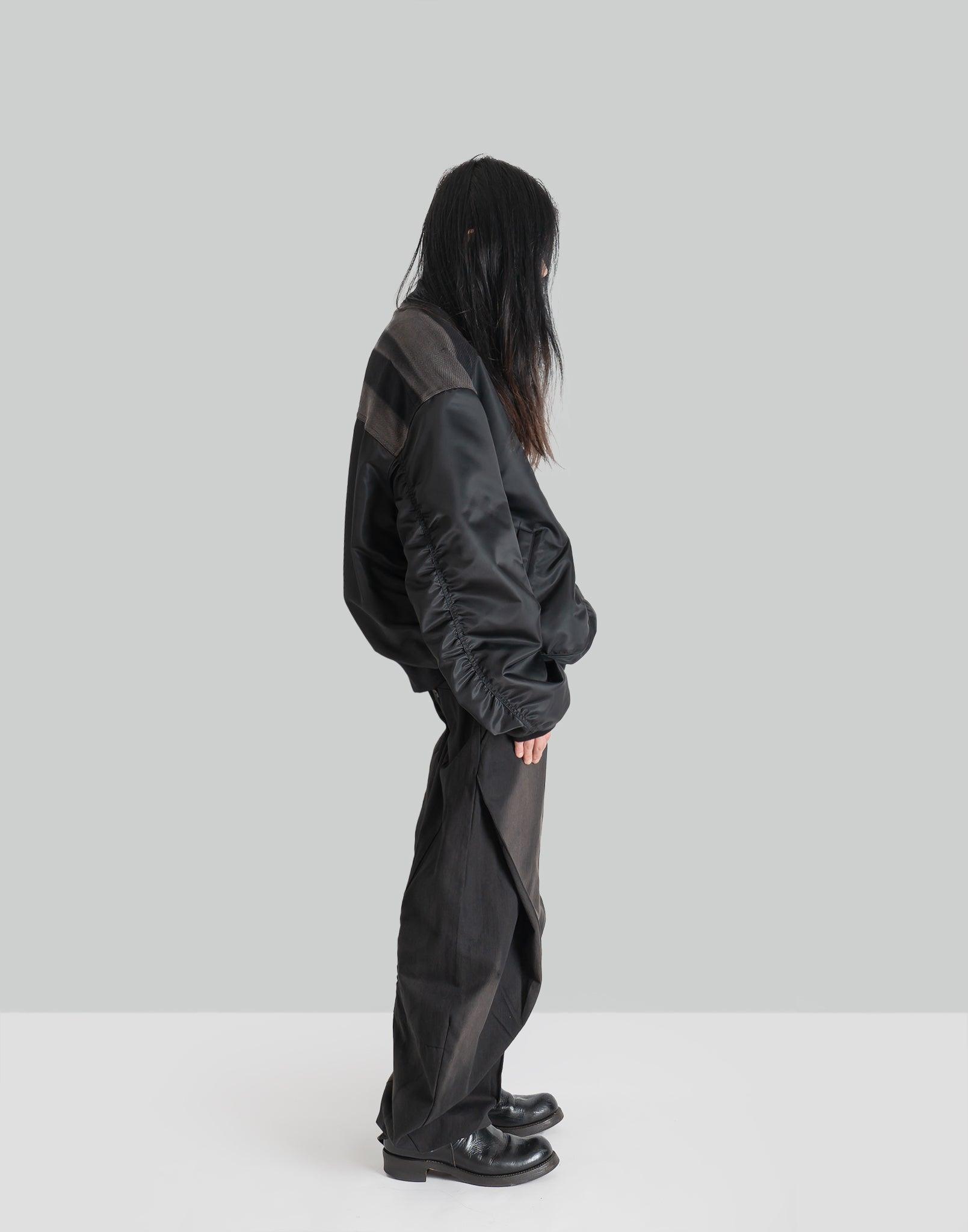 JiyongKim - SUN-BLEACHED CURVED DRAWCORD TROUSERS - 082plus
