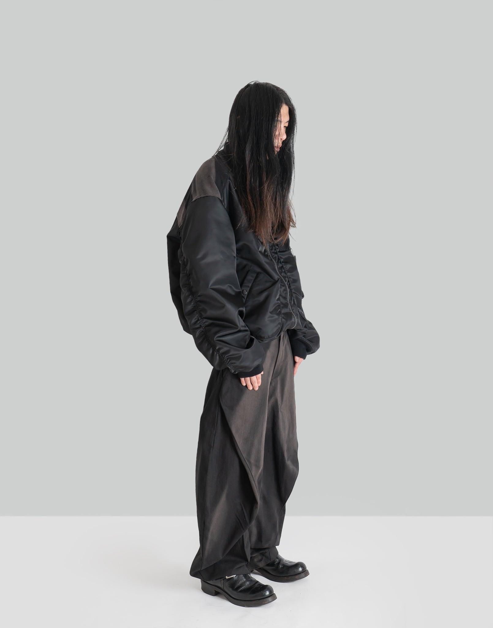 JiyongKim - SUN-BLEACHED CURVED DRAWCORD TROUSERS - 082plus