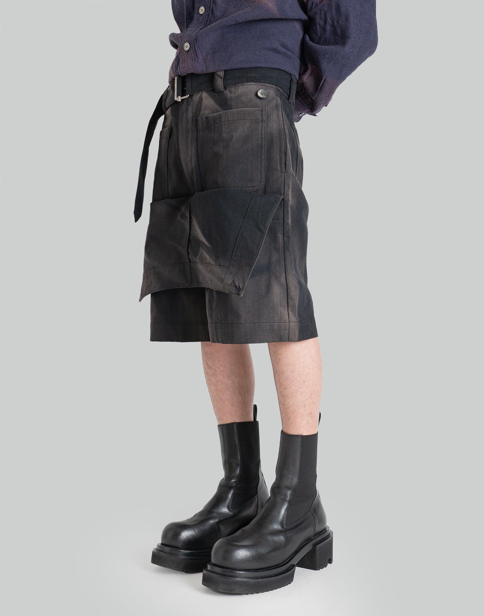 JiyongKim - SUN-BLEACHED DOUBLE FRONT SHORTS - 082plus
