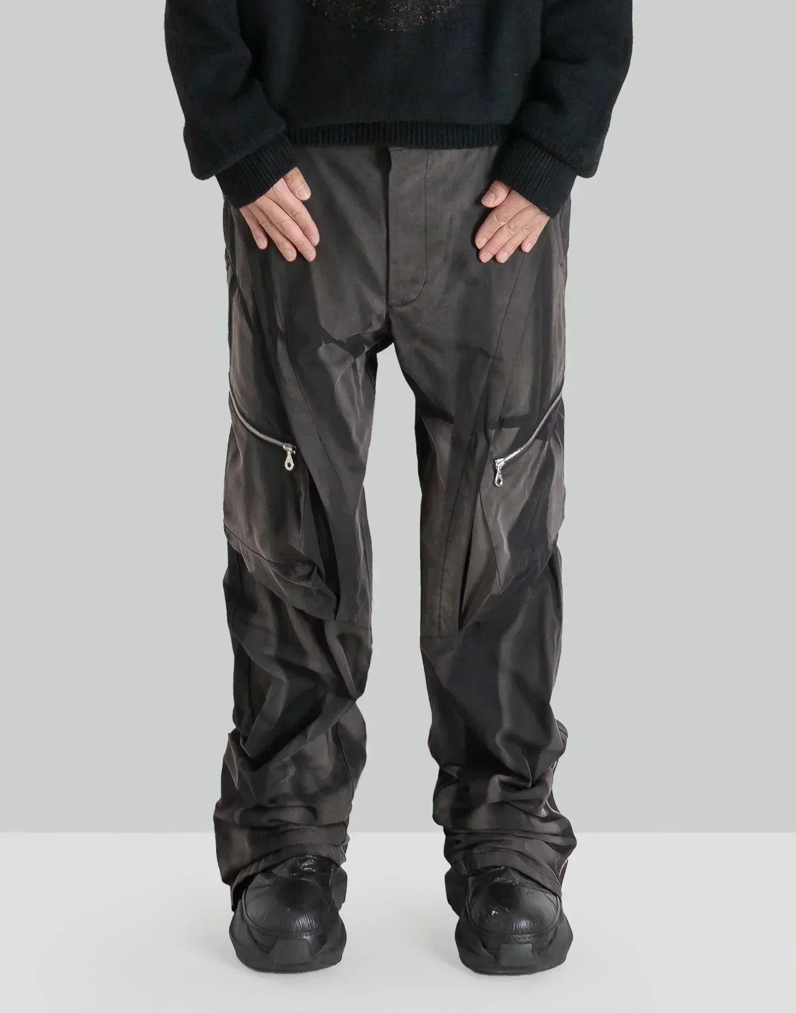 JiyongKim - SUN-BLEACHED DRAPED POCKET TROUSERS - 082plus