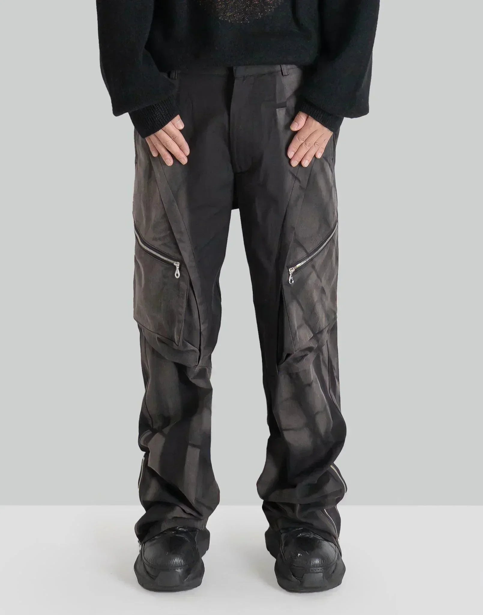 JiyongKim - SUN-BLEACHED DRAPED POCKET TROUSERS - 082plus