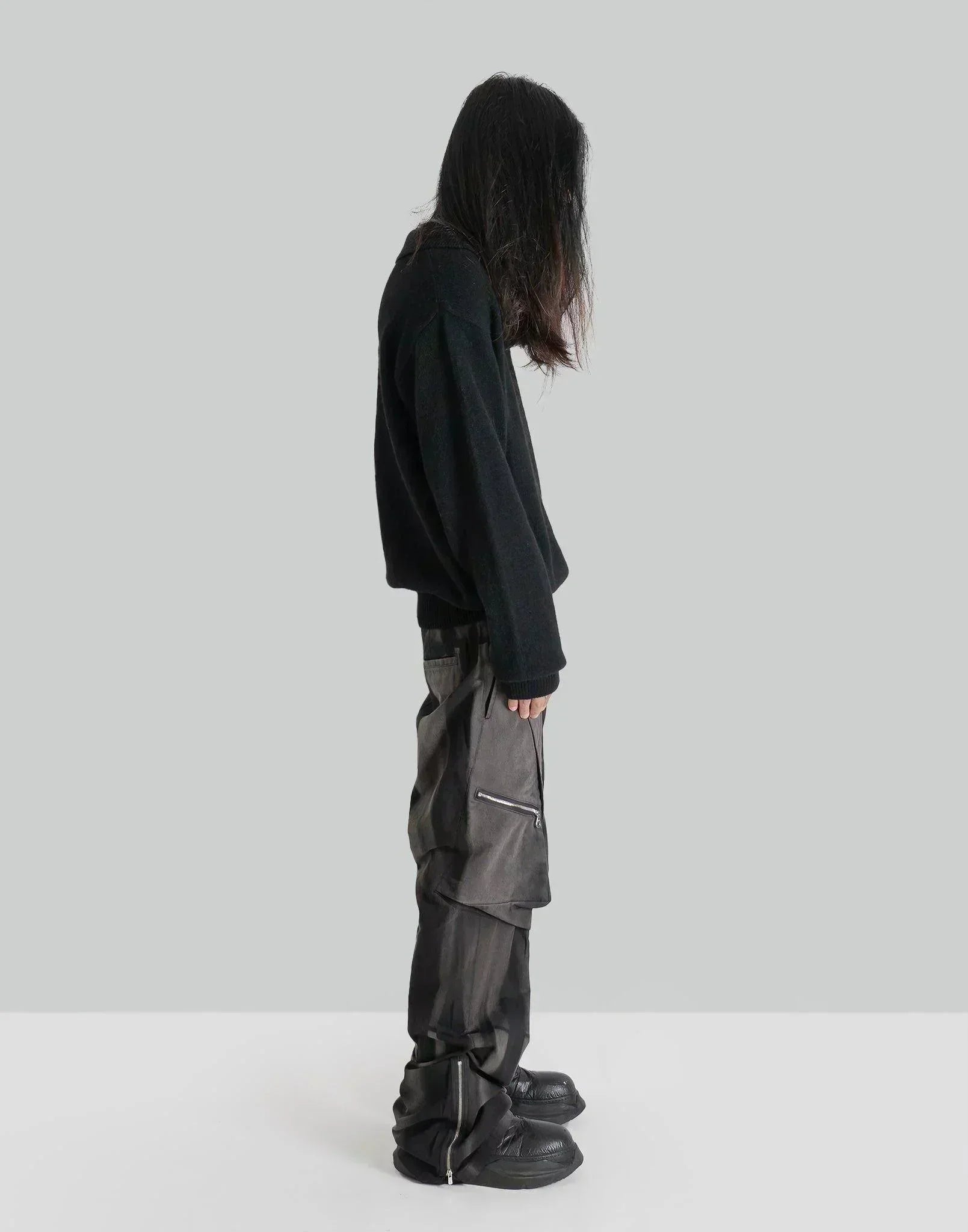 JiyongKim - SUN-BLEACHED DRAPED POCKET TROUSERS - 082plus