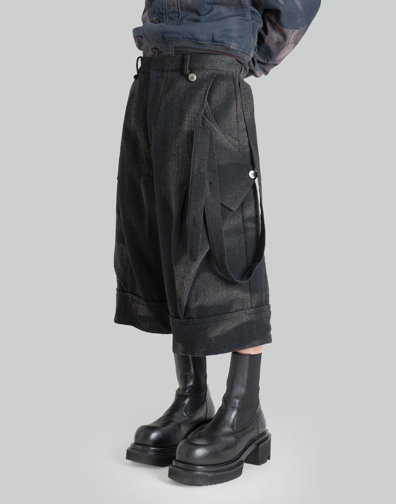 JiyongKim - SUN-BLEACHED LAYERED STRAP HALF TROUSERS - 082plus