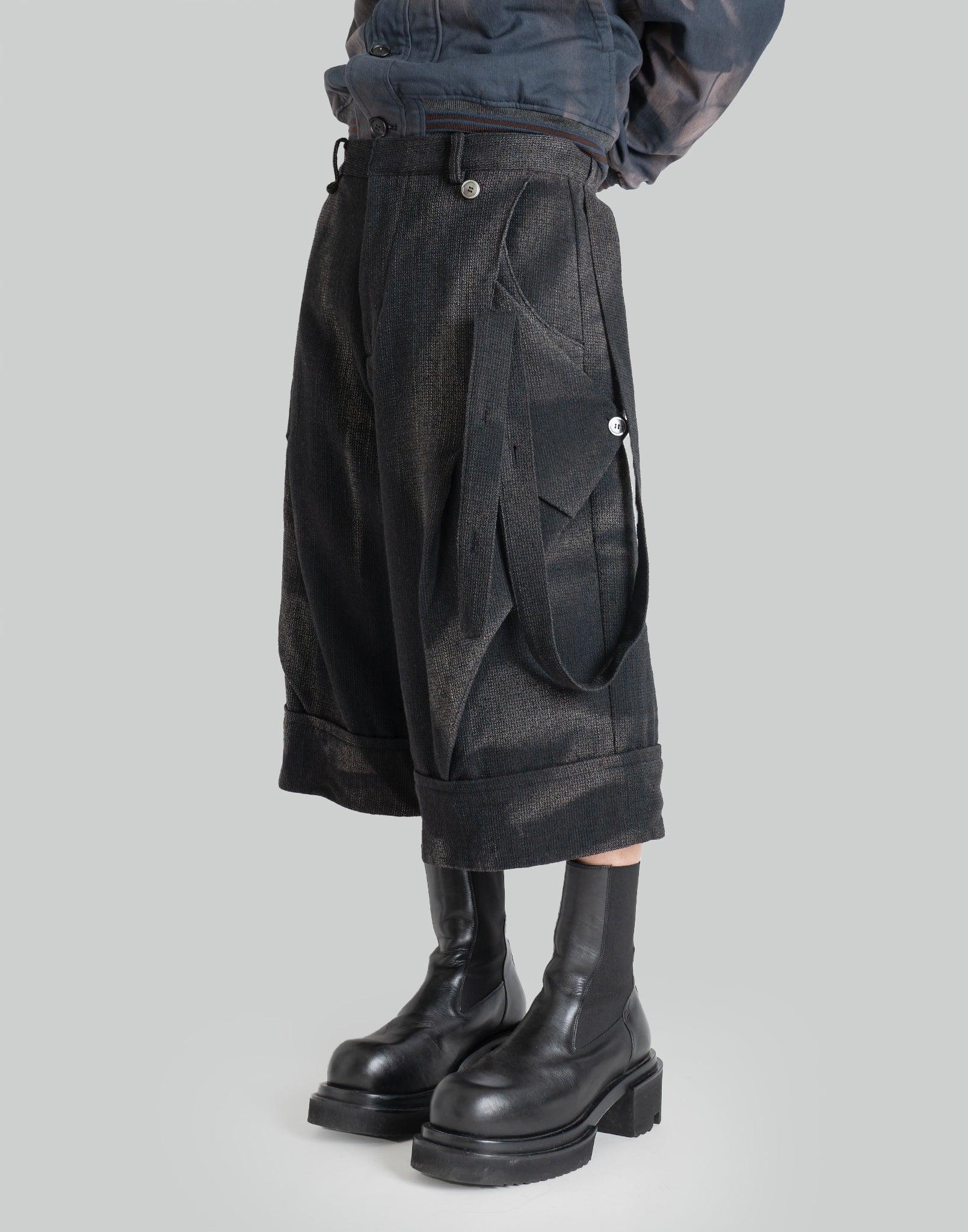 JiyongKim - SUN-BLEACHED LAYERED STRAP HALF TROUSERS - 082plus