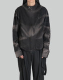 SUN-BLEACHED PLEATED BIKER JACKET
