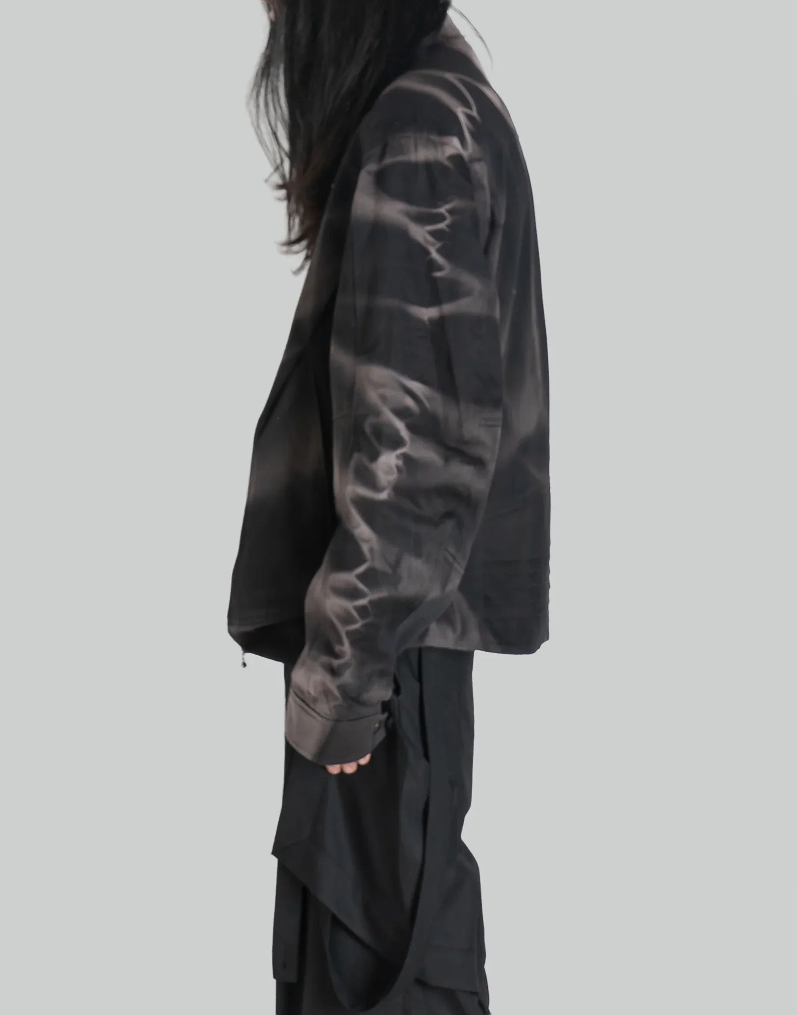 JiyongKim - SUN-BLEACHED PLEATED BIKER JACKET - 082plus