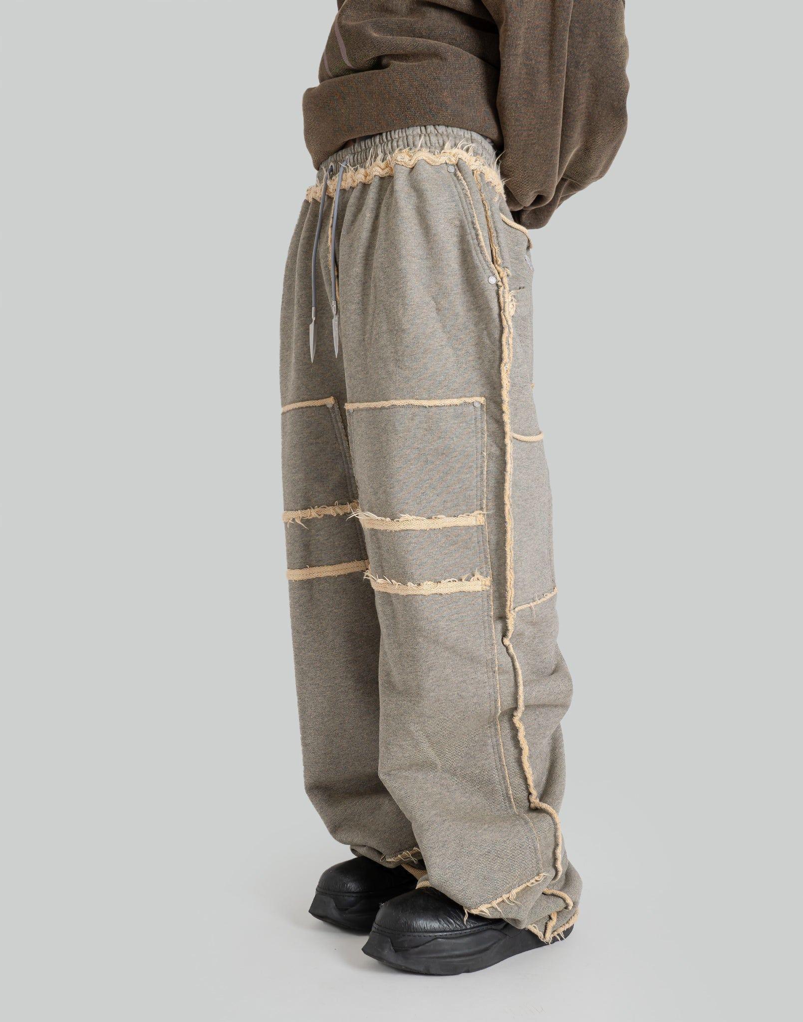 SANKUANZ - WIDE LEG WASHED RAW EDGE SWEATPANTS - 082plus