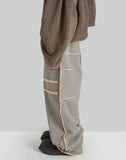 SANKUANZ - WIDE LEG WASHED RAW EDGE SWEATPANTS - 082plus