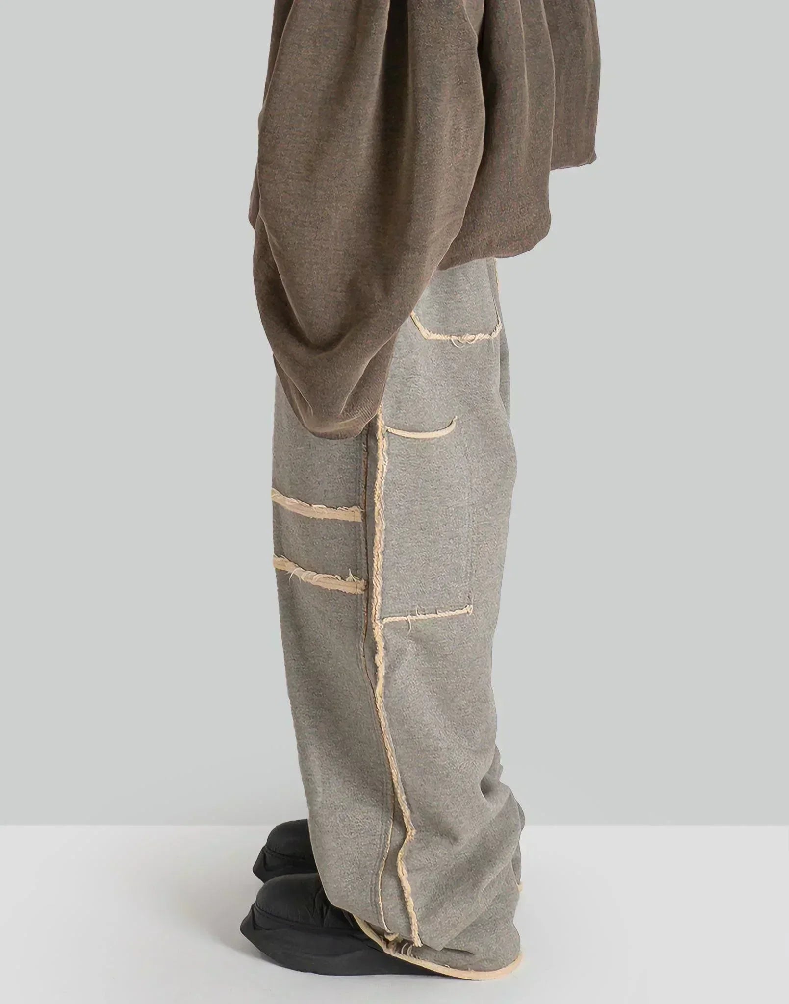 SANKUANZ - WIDE LEG WASHED RAW EDGE SWEATPANTS - 082plus