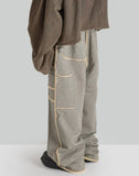 SANKUANZ - WIDE LEG WASHED RAW EDGE SWEATPANTS - 082plus