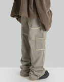 SANKUANZ - WIDE LEG WASHED RAW EDGE SWEATPANTS - 082plus
