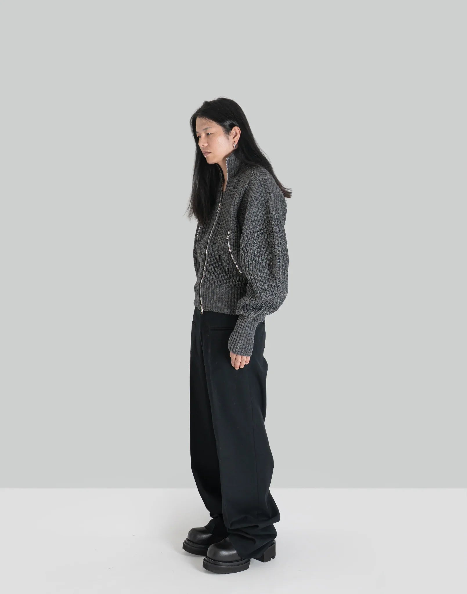 JOHN LAWRENCE SULLIVAN - WOOL BARATHEA WIDE TROUSERS - 082plus