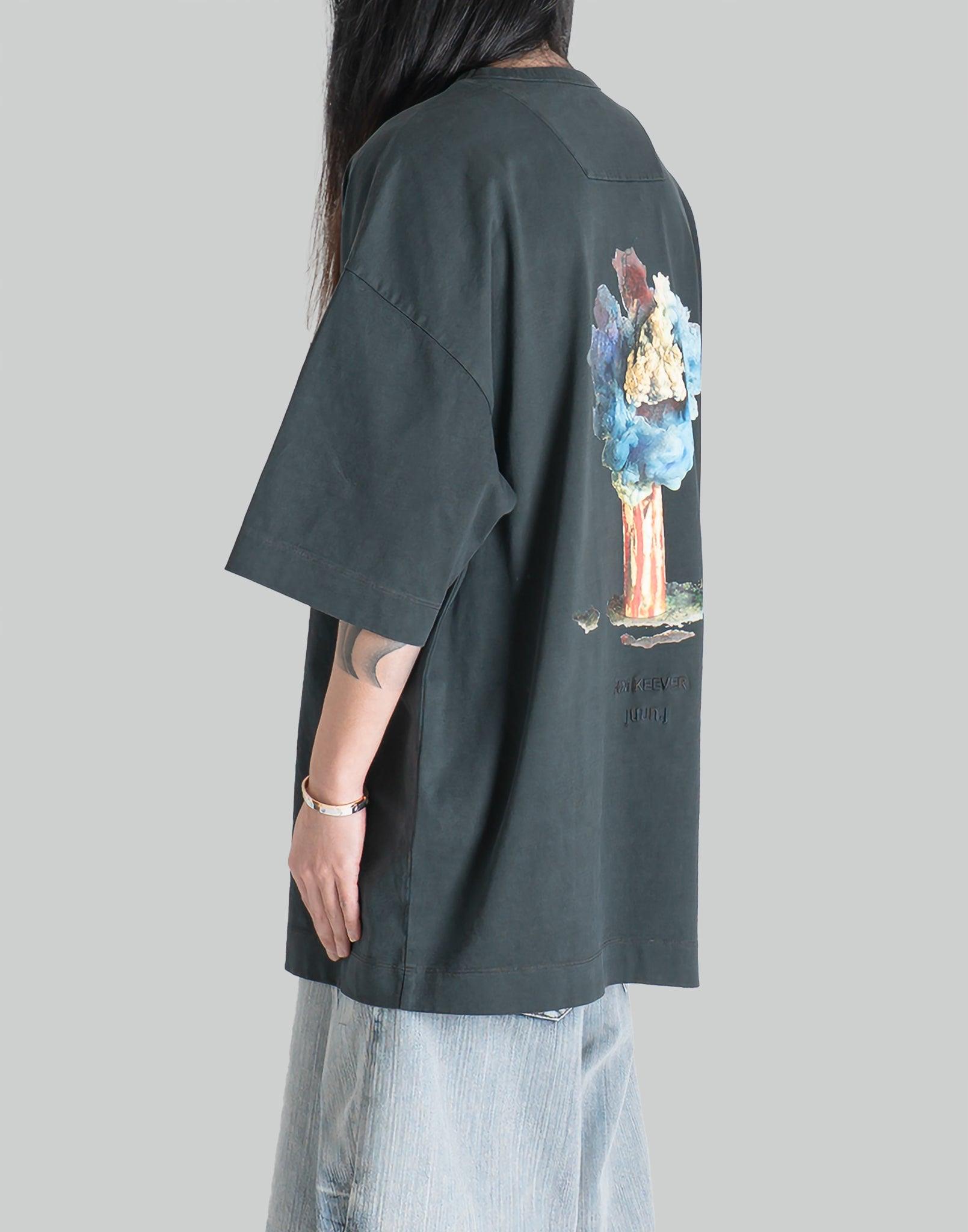 Juun.J - x KIM KEEVER PIGMENT DYED FLOWER GRAPHIC NEW OVER FIT T-SHIRTS - 082plus