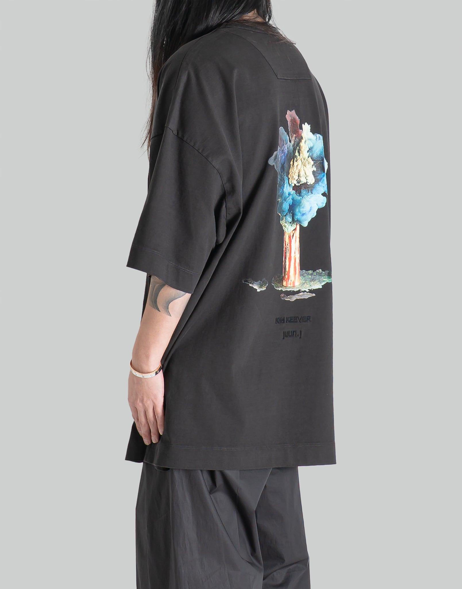 Juun.J - x KIM KEEVER PIGMENT DYED FLOWER GRAPHIC NEW OVER FIT T-SHIRTS - 082plus