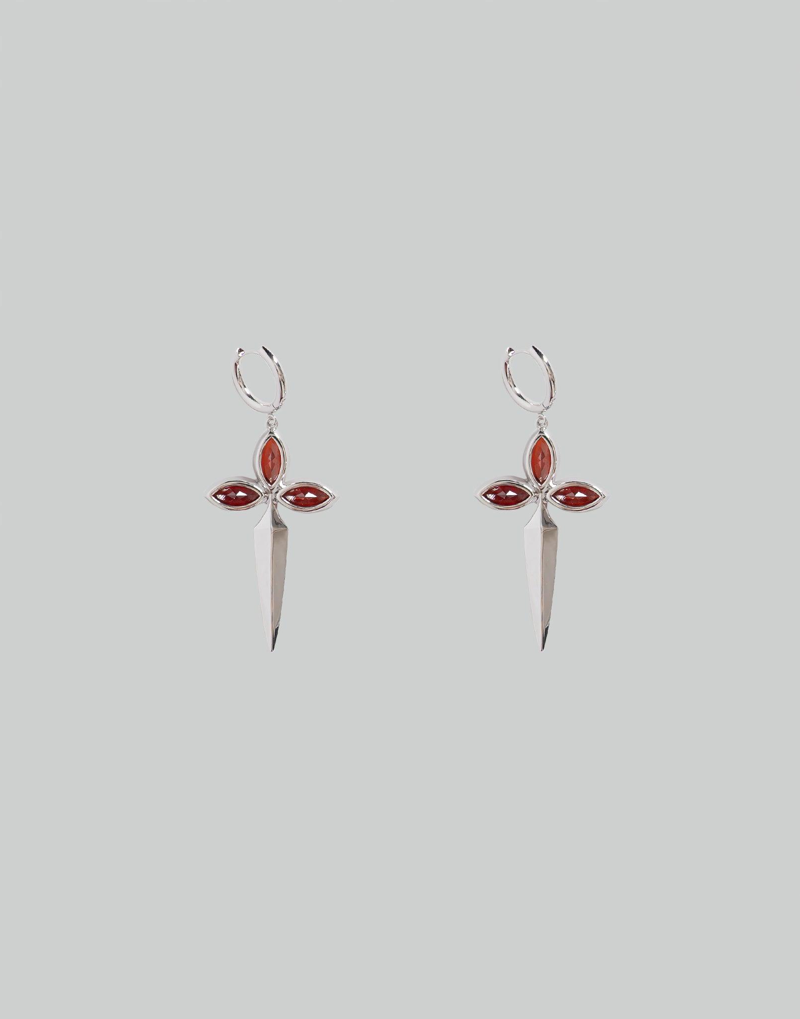 SANKUANZ - ZIRCON-EMBELLISHED DAGGER EARRINGS - 082plus