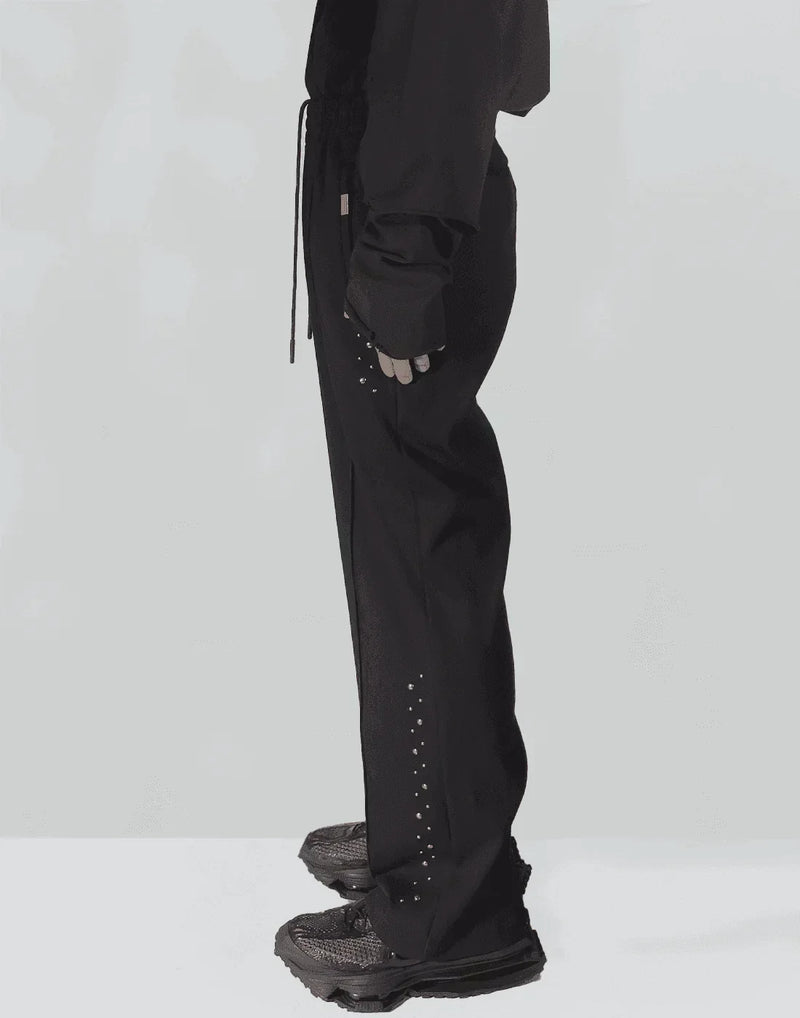 C2H4 - ASTEROID RIVET ZIPPERED SWEATPANTS - 082plus