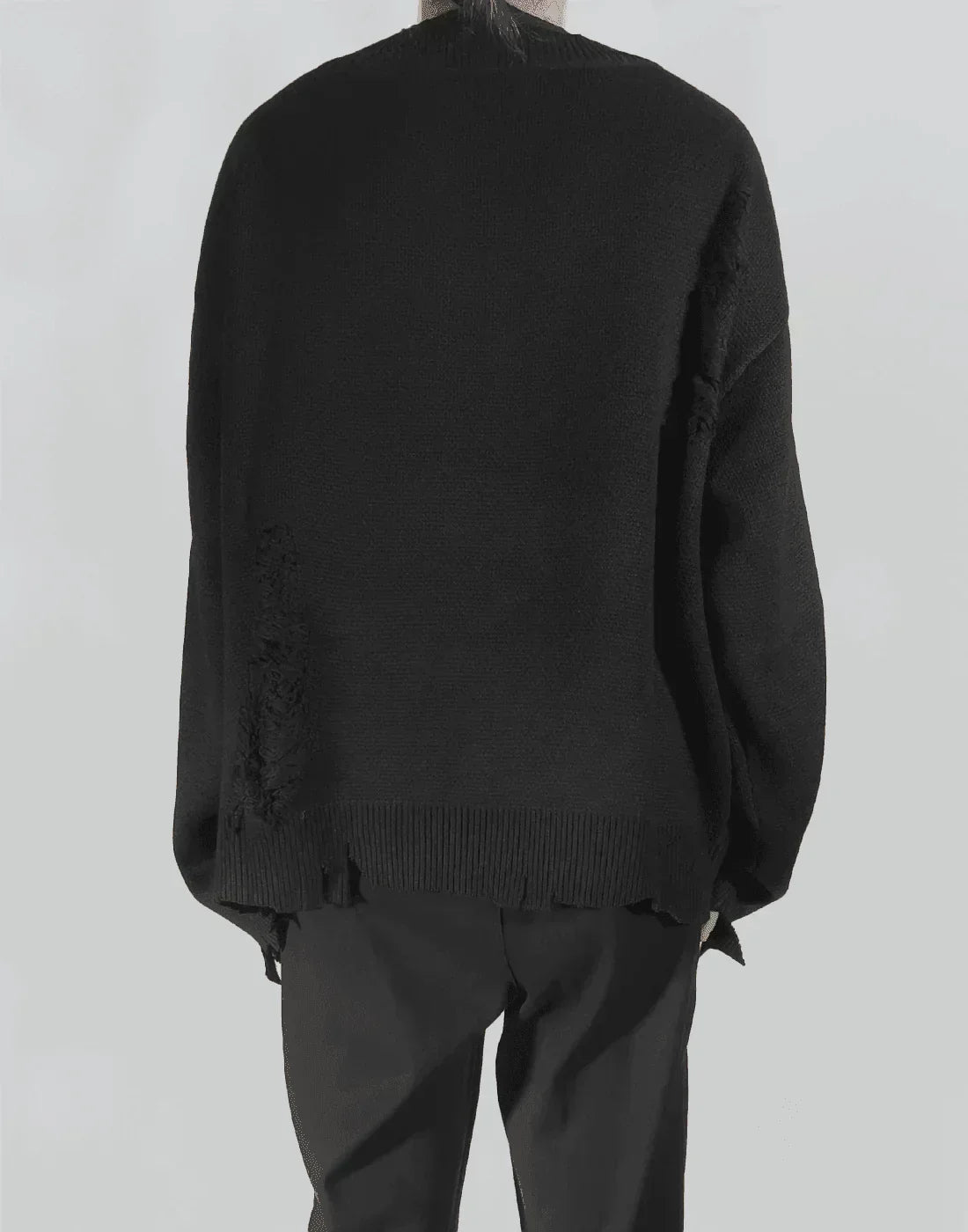 C2H4 - DISTRESSED KNIT LAYERED SWEATER - 082plus