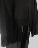 C2H4 - DISTRESSED KNIT LAYERED SWEATER - 082plus