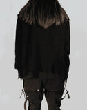 C2H4 - DISTRESSED KNIT MESHING LAYERED LONG-SLEEVE T - 082plus